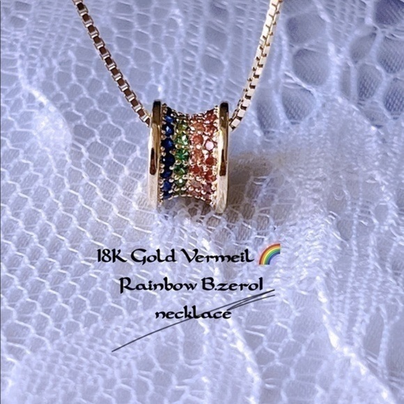 18K Gold Vermeil 🌈  Rainbow B.zero1 necklace - Picture 2 of 6